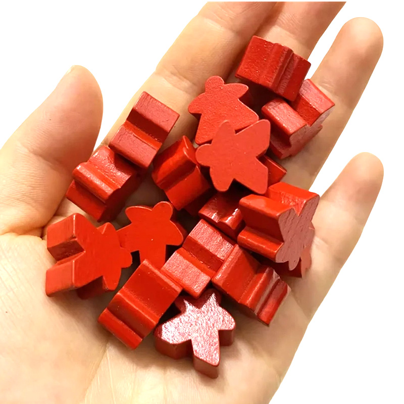 Accessoires de jeu de pions meeple en bois multicolore