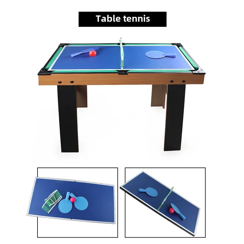 Table multi-jeux 4-en-1 avec baby-foot, air hockey, tennis de table et billard