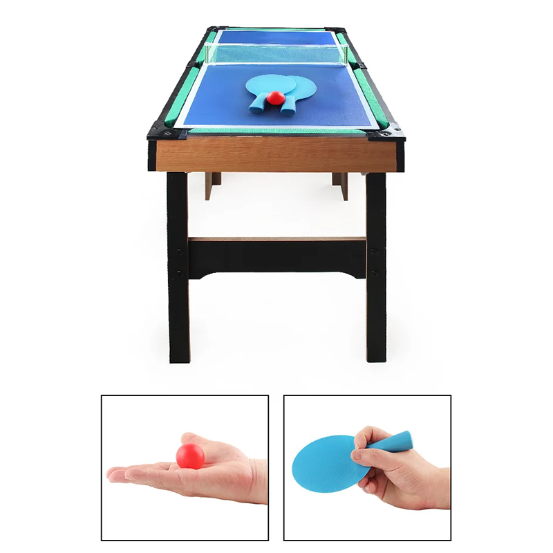 Table multi-jeux 4-en-1 avec baby-foot, air hockey, tennis de table et billard