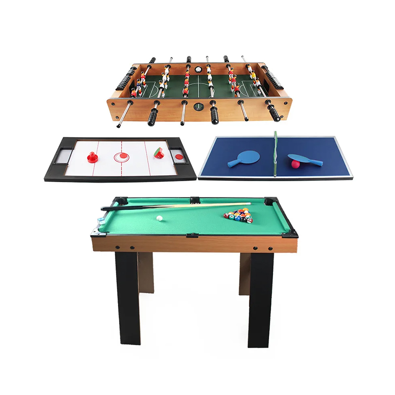 Table multi-jeux 4-en-1 avec baby-foot, air hockey, tennis de table et billard