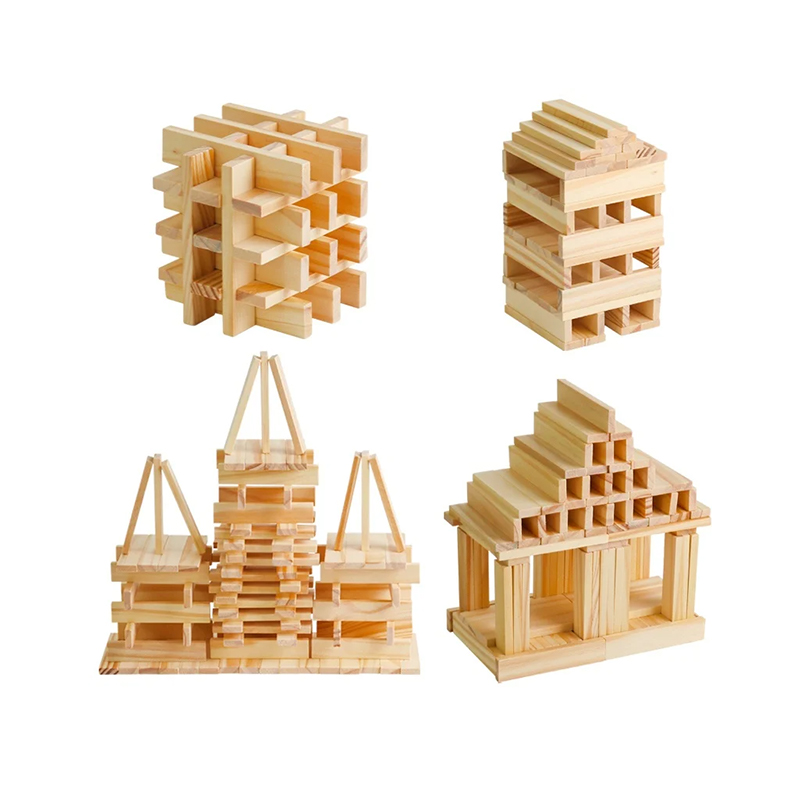 Empilez les blocs de construction en bois Nature