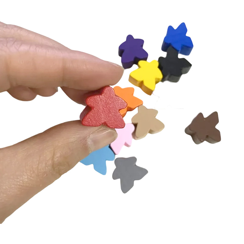 Accessoires de jeu de pions meeple en bois multicolore