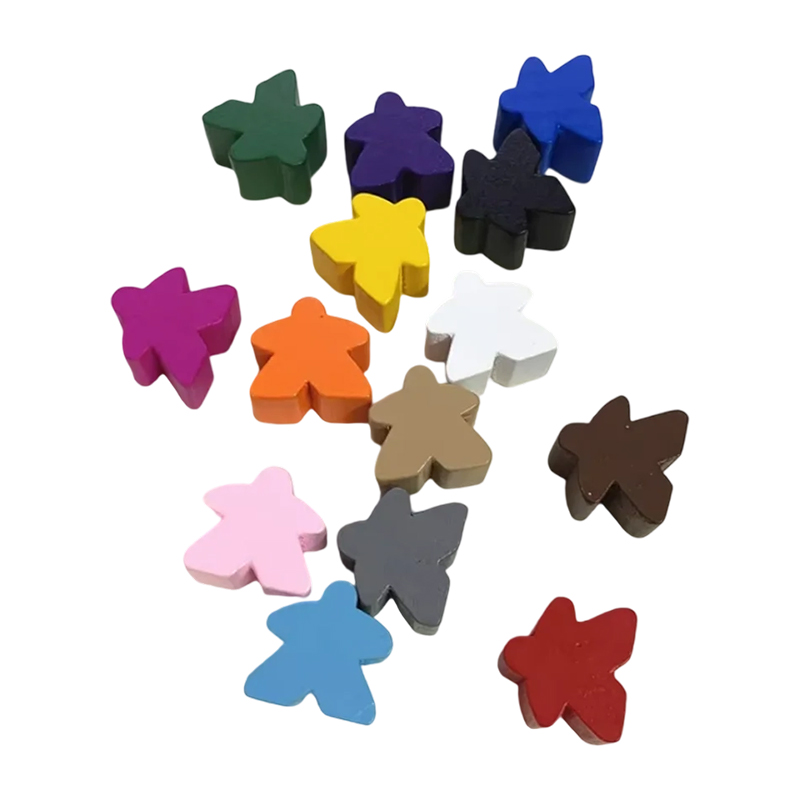 Accessoires de jeu de pions meeple en bois multicolore