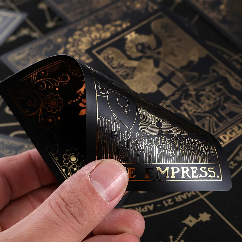 Cartes de tarot classiques en PVC noir