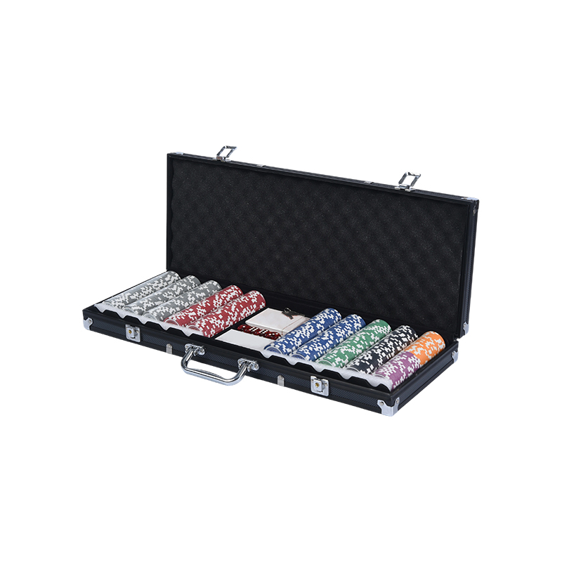 Coffret style casino de 500 jetons avec étui