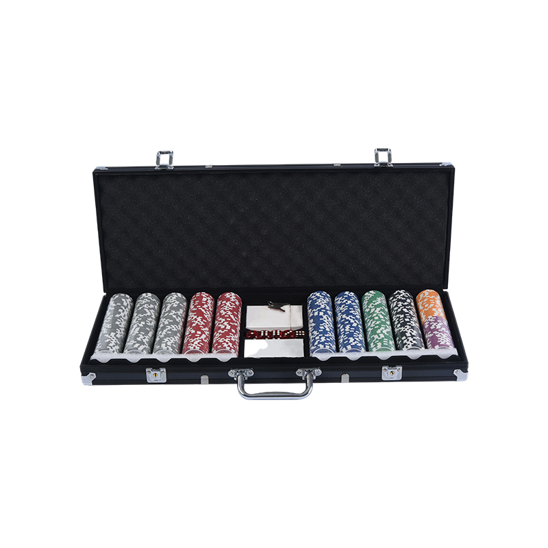 Coffret style casino de 500 jetons avec étui