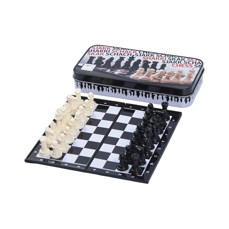 Jeu d'échecs en mini boîte en fer blanc