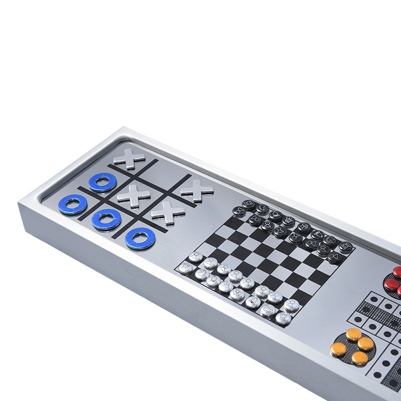 Alliage d'aluminiumJeu d'échecs magnétique 3 en 1