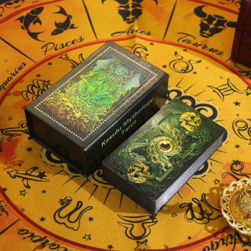 Édition Mystique Vert & Or - Cartes de Tarot Mythologie Kesulu