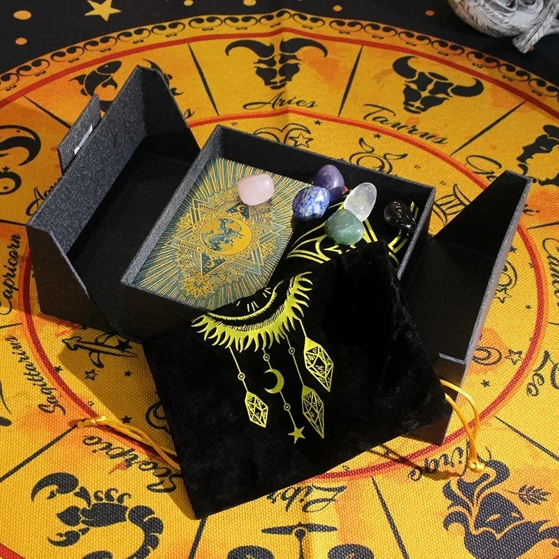 Édition de collection sur le thème du zodiaque – Mystic's Treasure Tarot & Crystal Set