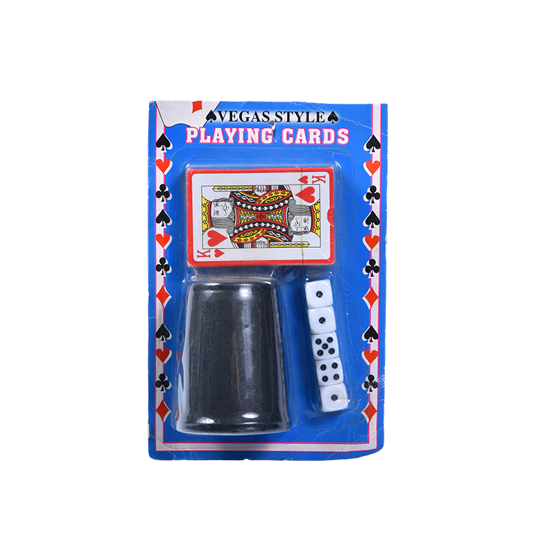 Jeu de cartes à jouer de style Vegas avec dés et porte-cartes