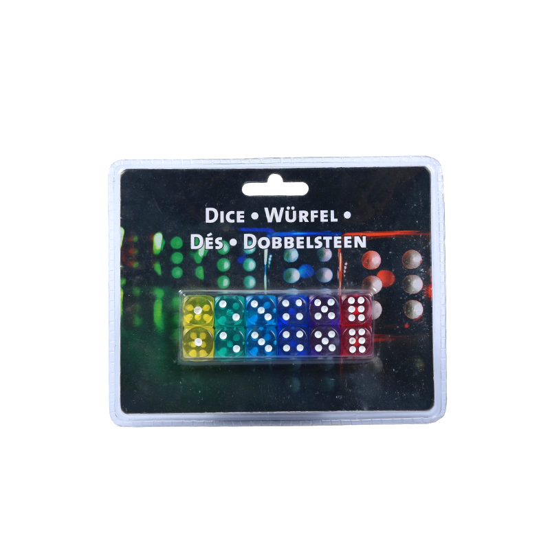 Jeu de dés multicolores – 10 pièces dans un emballage transparent