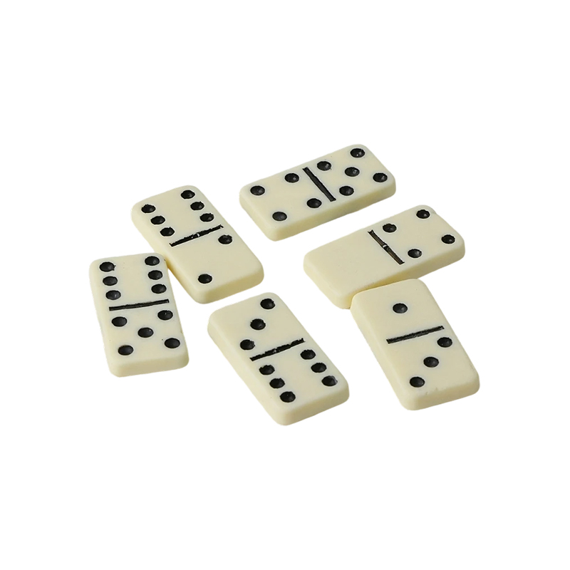 Jeu de dominos traditionnel double-six en finition ivoire