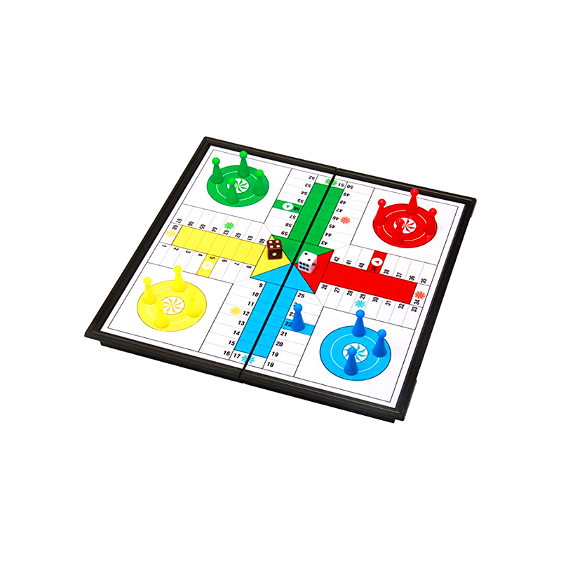 Jeu de société magnétique portable avec dés et pièces, ensemble de jeu Ludo classique