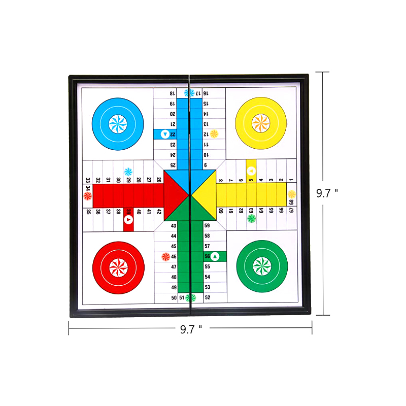 Jeu de société magnétique portable avec dés et pièces, ensemble de jeu Ludo classique