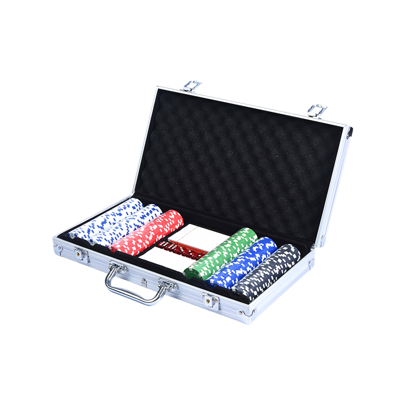 Boîtier en aluminium complet avec dés et bouton de croupier, jeu de jetons de poker Premium