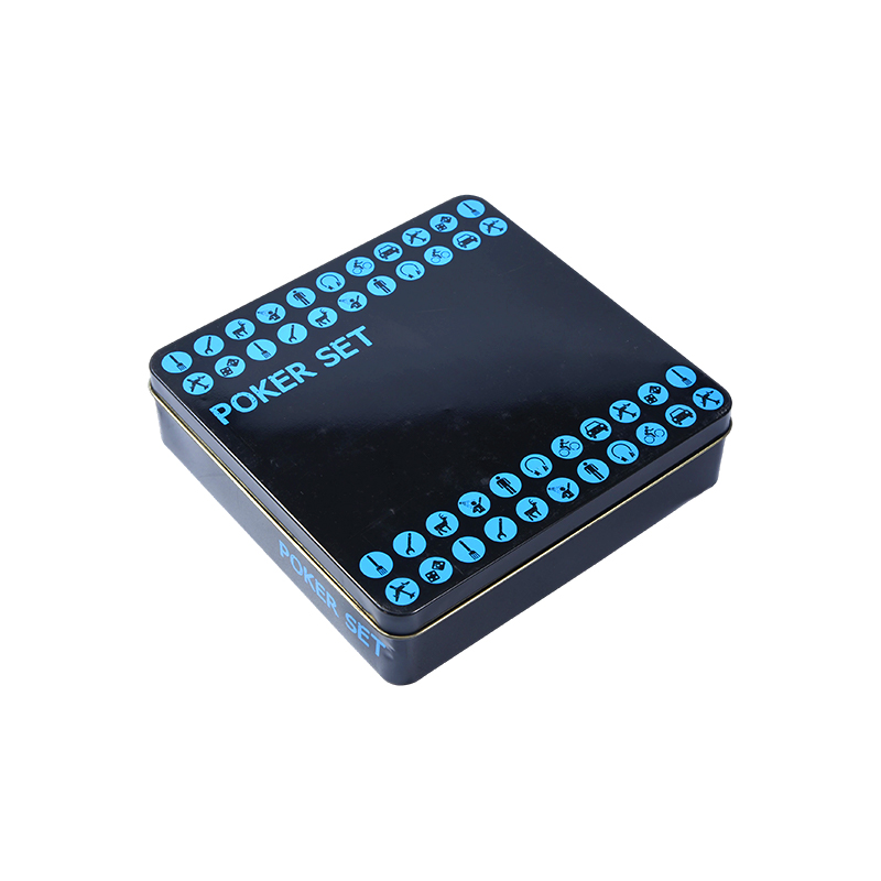 Jeu de poker noir dans une boîte en métal – Complet avec jetons, cartes et accessoires