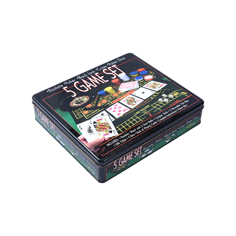 Coffret de jeu de casino 5 en 1 en métal