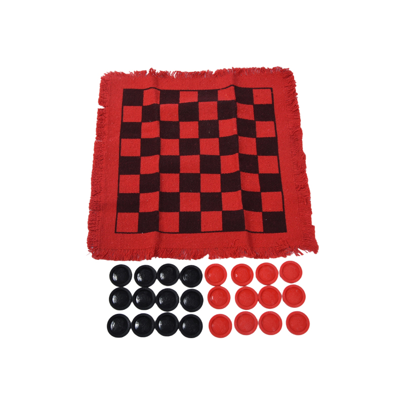 Jeu de dames classique avec plateau à franges