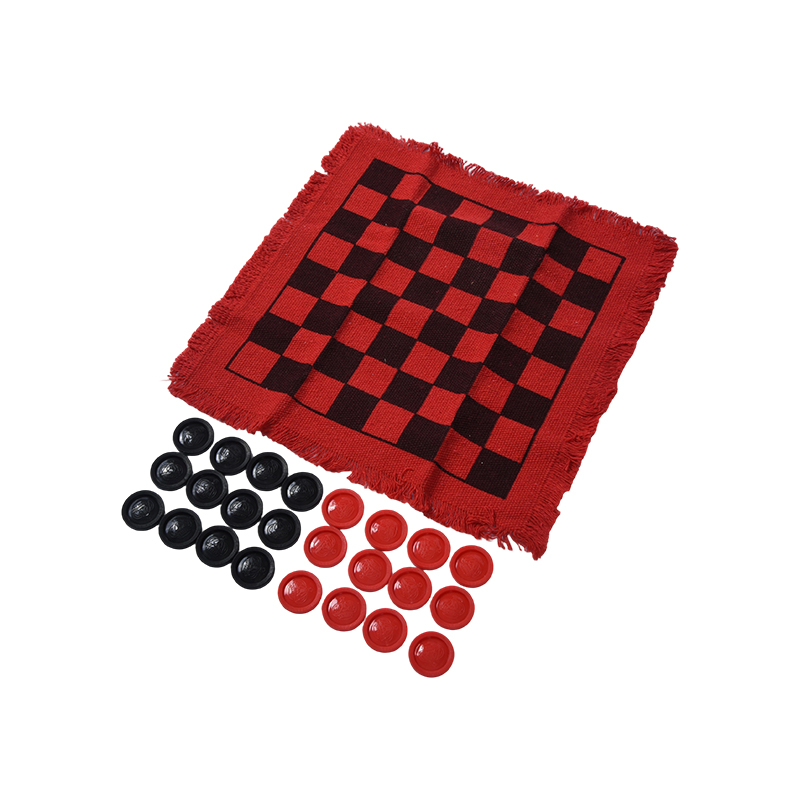 Jeu de dames classique avec plateau à franges