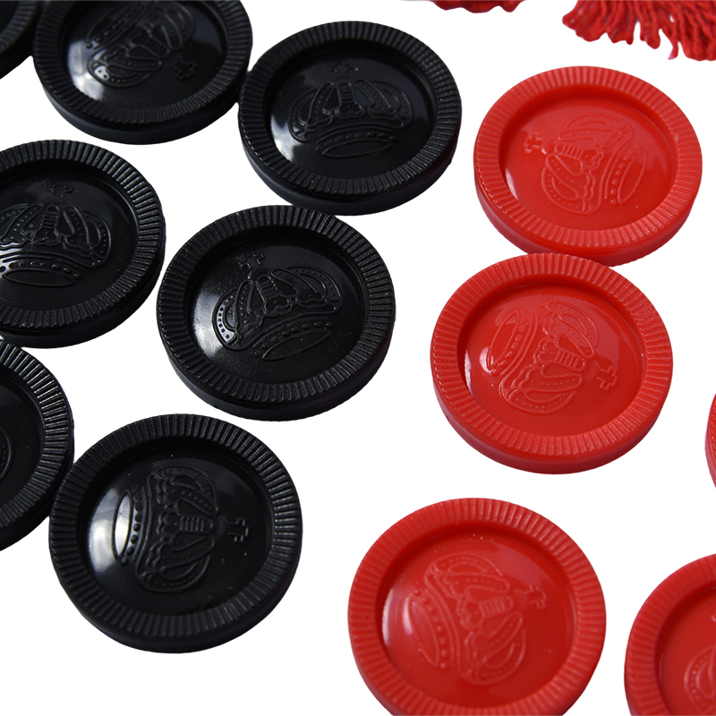 Jeu de dames classique avec plateau à franges