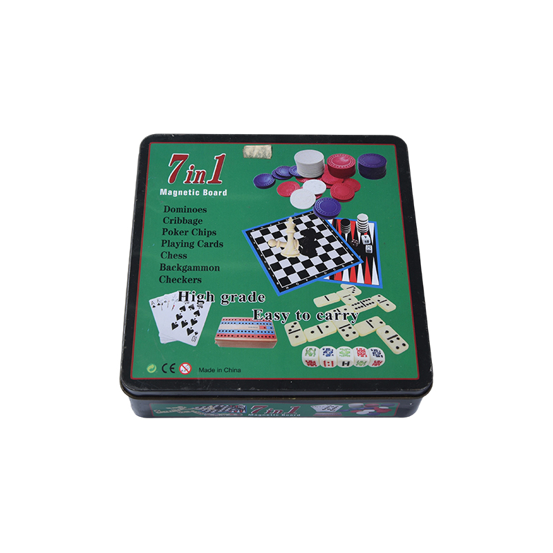 Ensemble de jeu de société magnétique 7 en 1, boîtier en métal