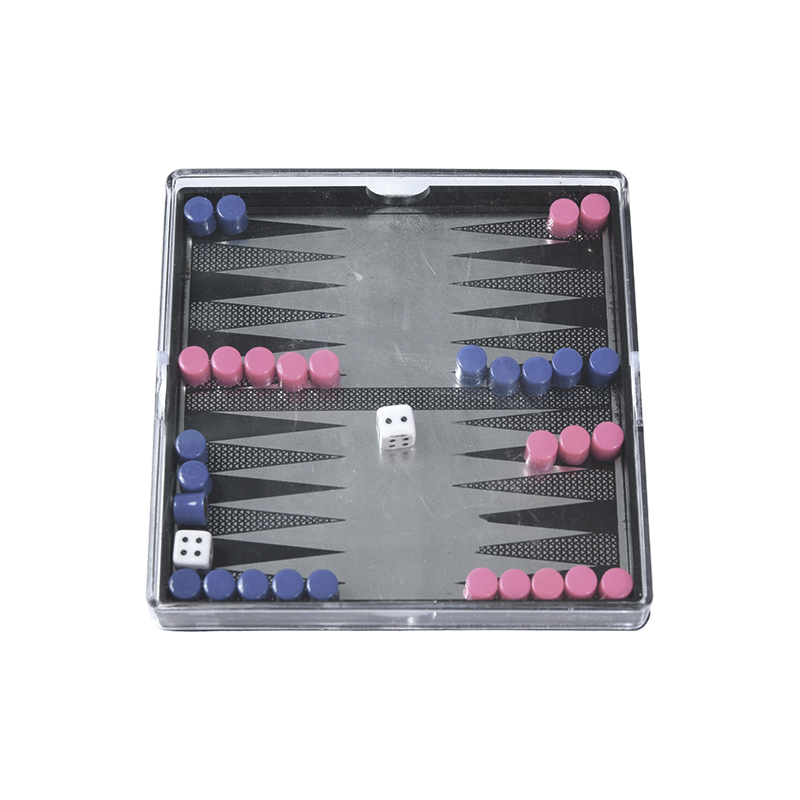 Ensemble de backgammon magnétique avec boîtier en acrylique compact