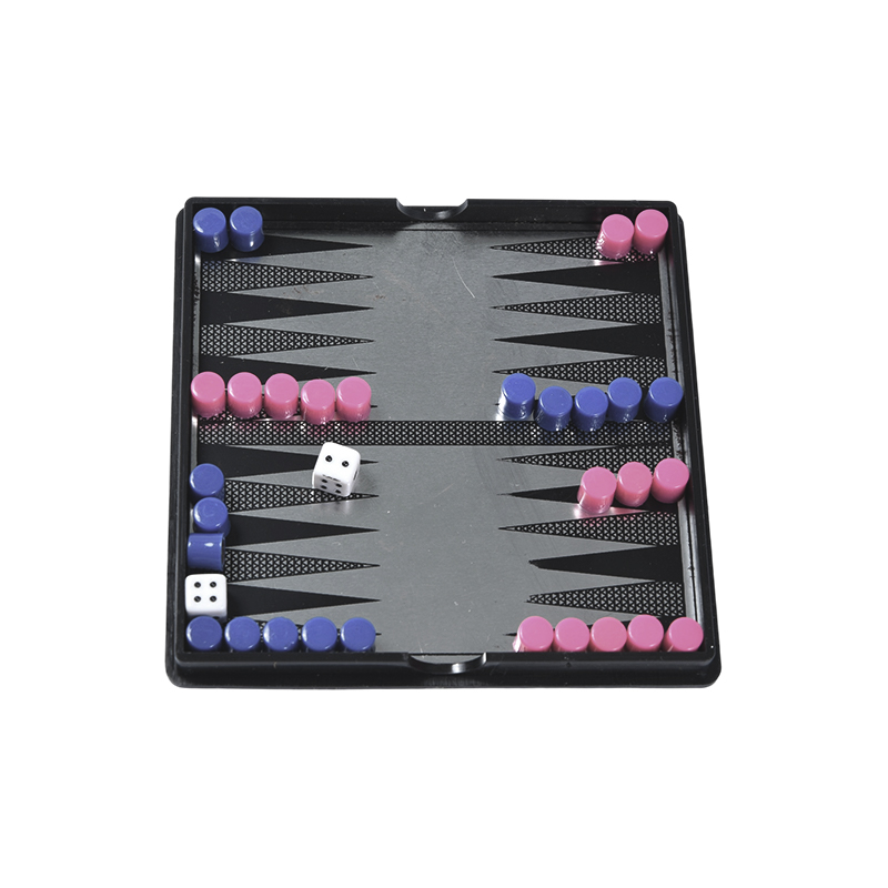 Ensemble de backgammon magnétique avec boîtier en acrylique compact