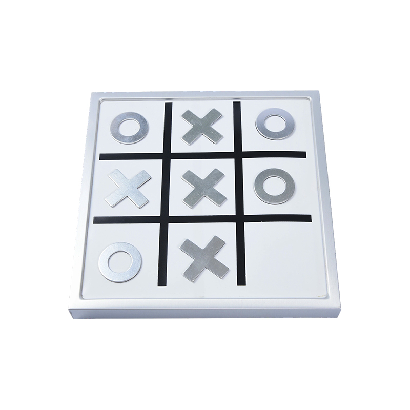 Jeu de Tic-Tac-Toe en métal moderne, édition de bureau