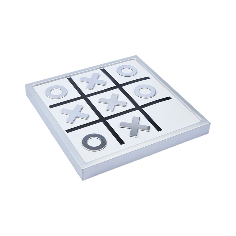 Jeu de Tic-Tac-Toe en métal moderne, édition de bureau