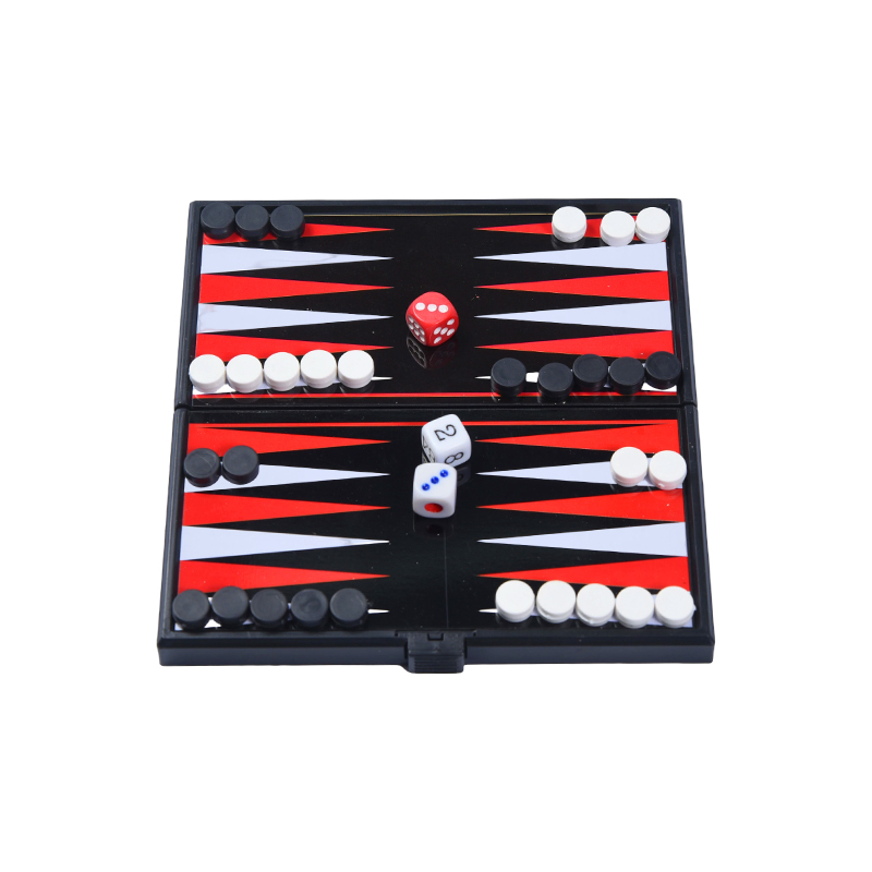 Ensemble de jeu de backgammon magnétique double face portable