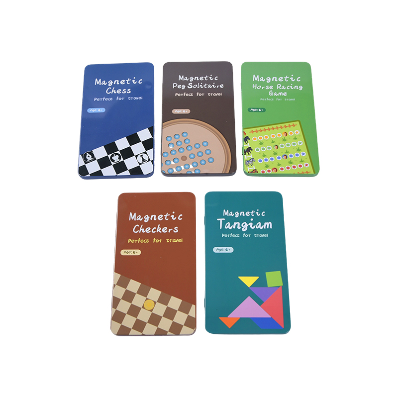 Ensemble de voyage magnétique multi-jeux de collection de jeux en étain portables 5 en 1