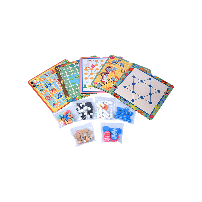 Ensemble de jeux de société en bois multi-jeux de la collection de divertissement familial classique
