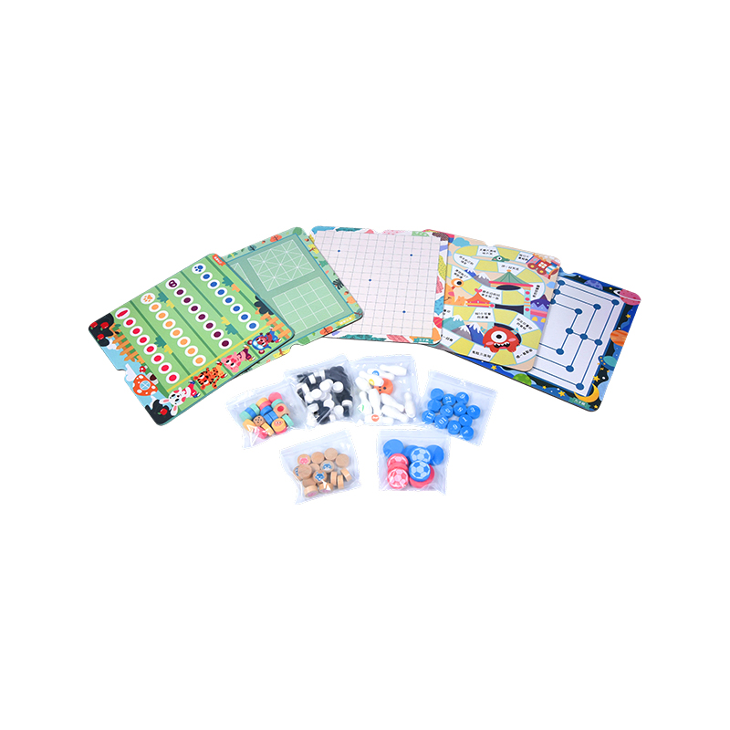 Ensemble de jeux de société en bois multi-jeux de la collection de divertissement familial classique
