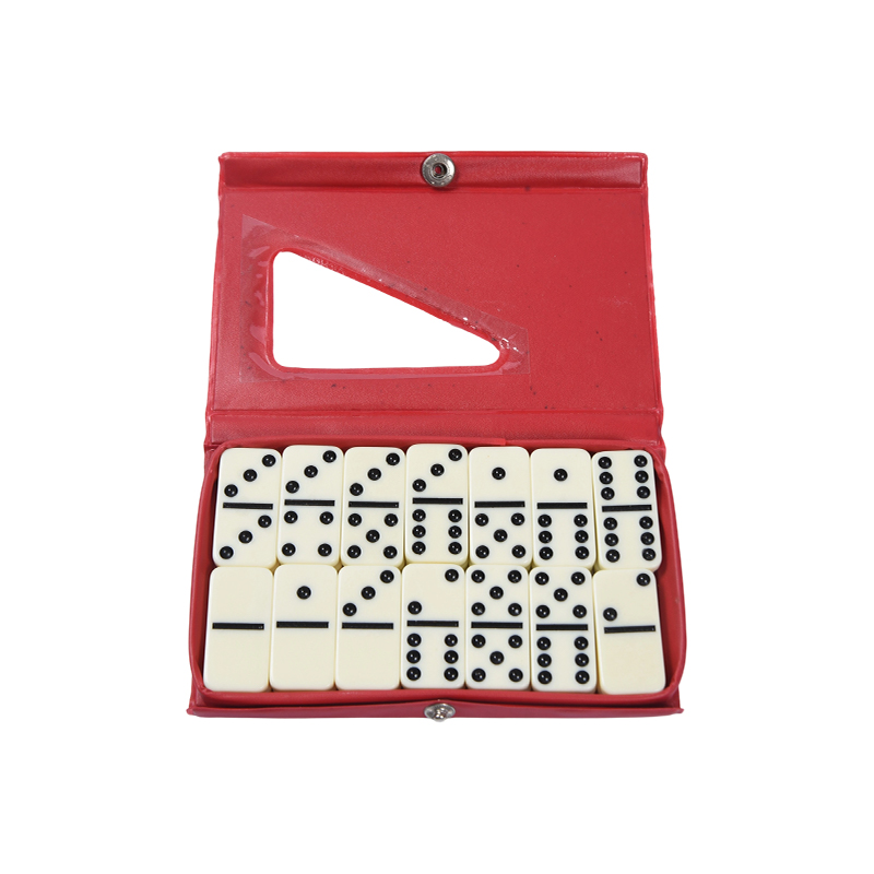 Jeu de tuiles classique en déplacement – ​​Ensemble de dominos compact en plastique avec étui portable