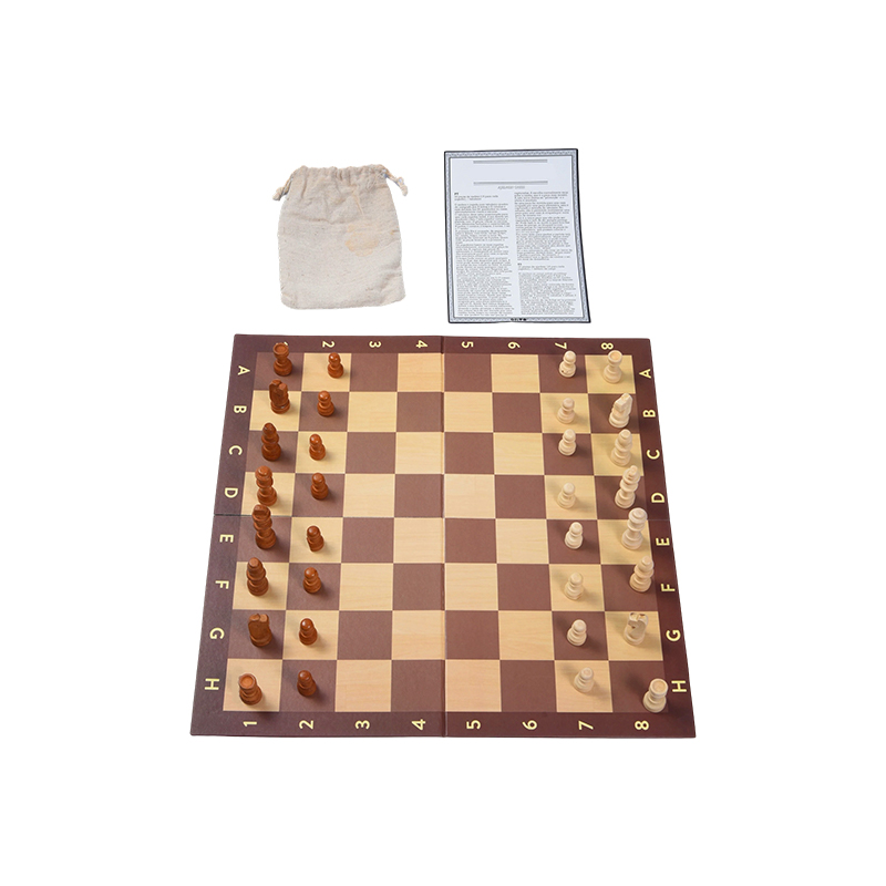 Sac de rangement et instructions Jeu d'échecs pliable en bois