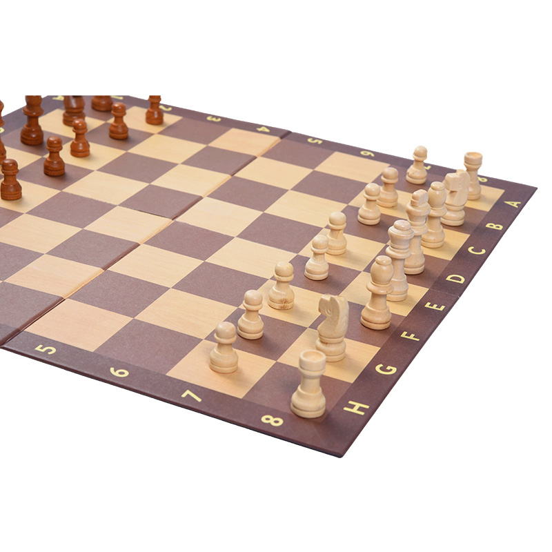 Sac de rangement et instructions Jeu d'échecs pliable en bois