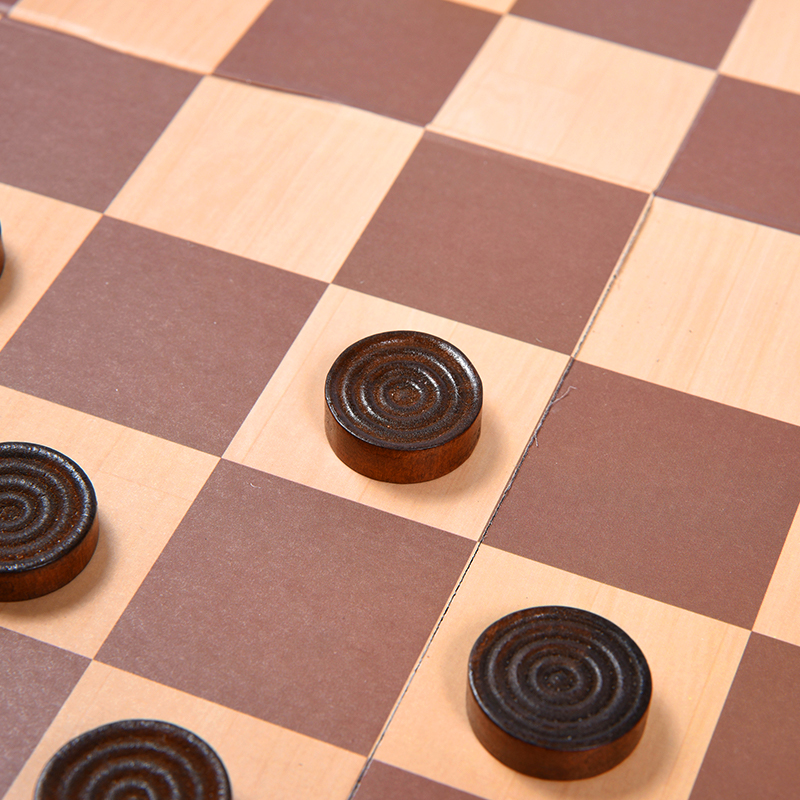 Jeu de société de dames en bois – Jeu de stratégie classique avec deux options d'emballage
