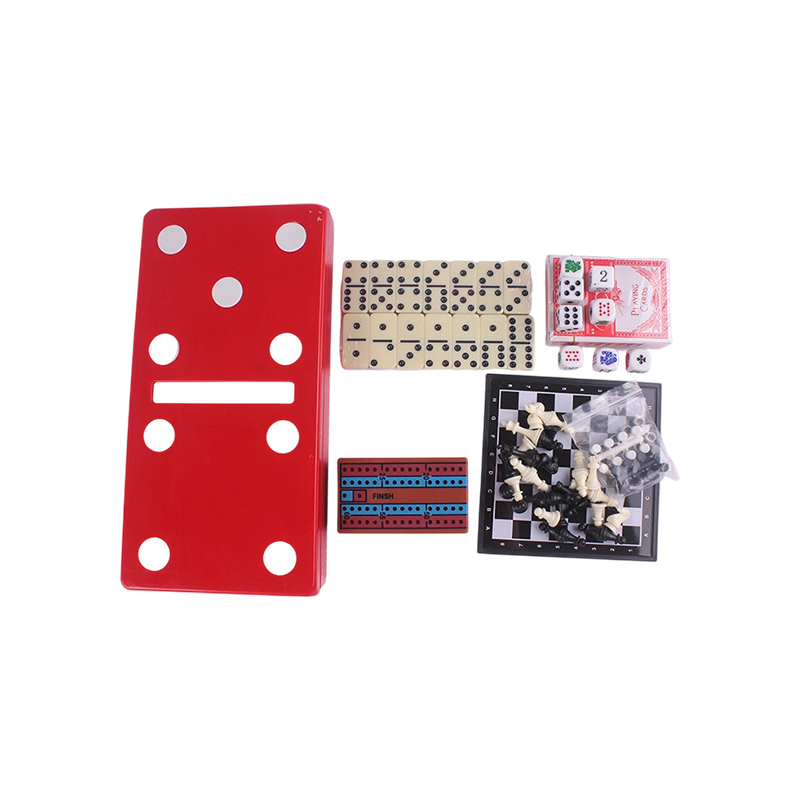 Édition Red Polka-Dot – Ensemble combiné classique de dominos et de cribbage