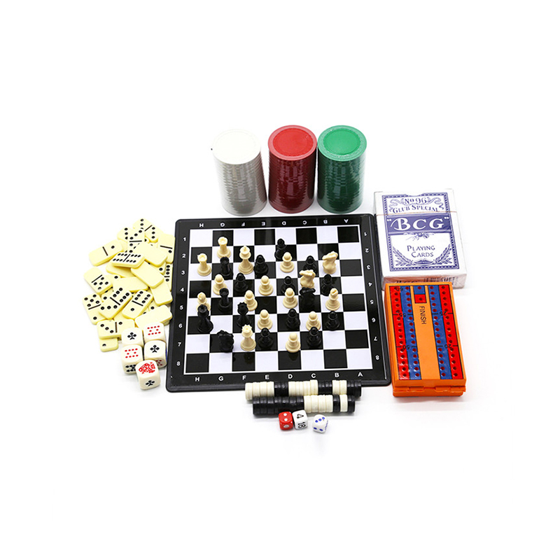 Ensemble multi-jeux classique – Combo échecs, dominos, poker et dames
