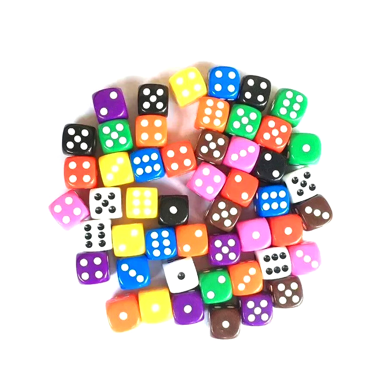 Jeu de dés assortis colorés, 100 pièces en 10 couleurs vives