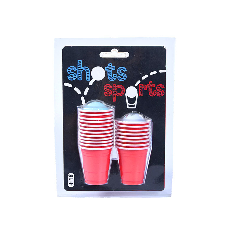 Shots Sports Gobelets en plastique – Ensemble de 18 pièces pour bière-pong et jeux à boire