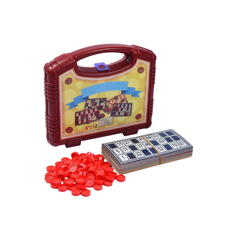 Ensemble de jeu de bingo avec étui de transport – Complet avec cartes, jetons et étui