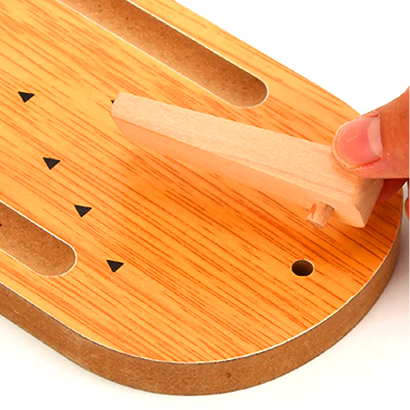 Ensemble en bois compact avec boule en acier et quilles, mini jeu de bowling de bureau
