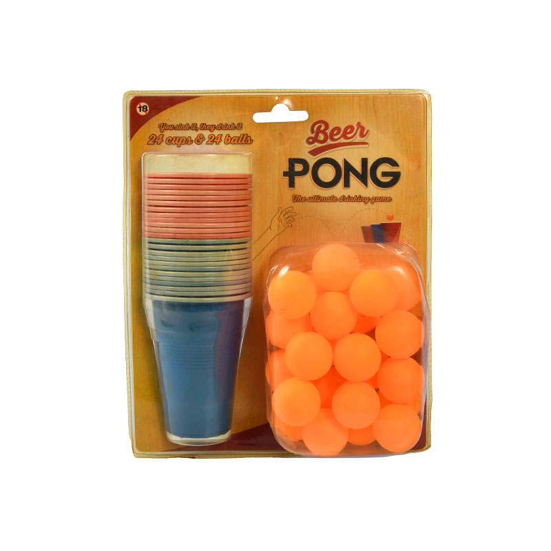 24 tasses et 24 balles pour un jeu de bière-pong ultime et amusant