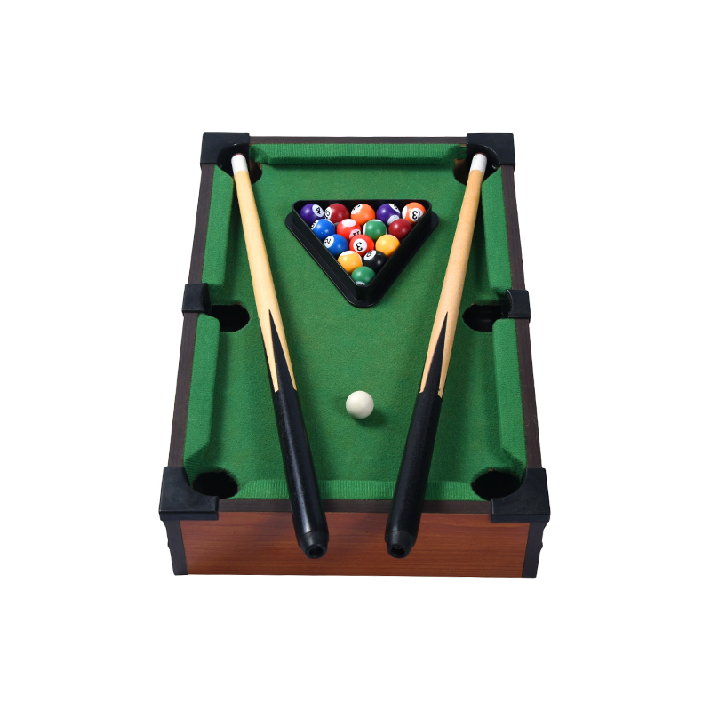 Mini table de billard de bureau – Ensemble de billard compact avec support triangulaire, queues et balles