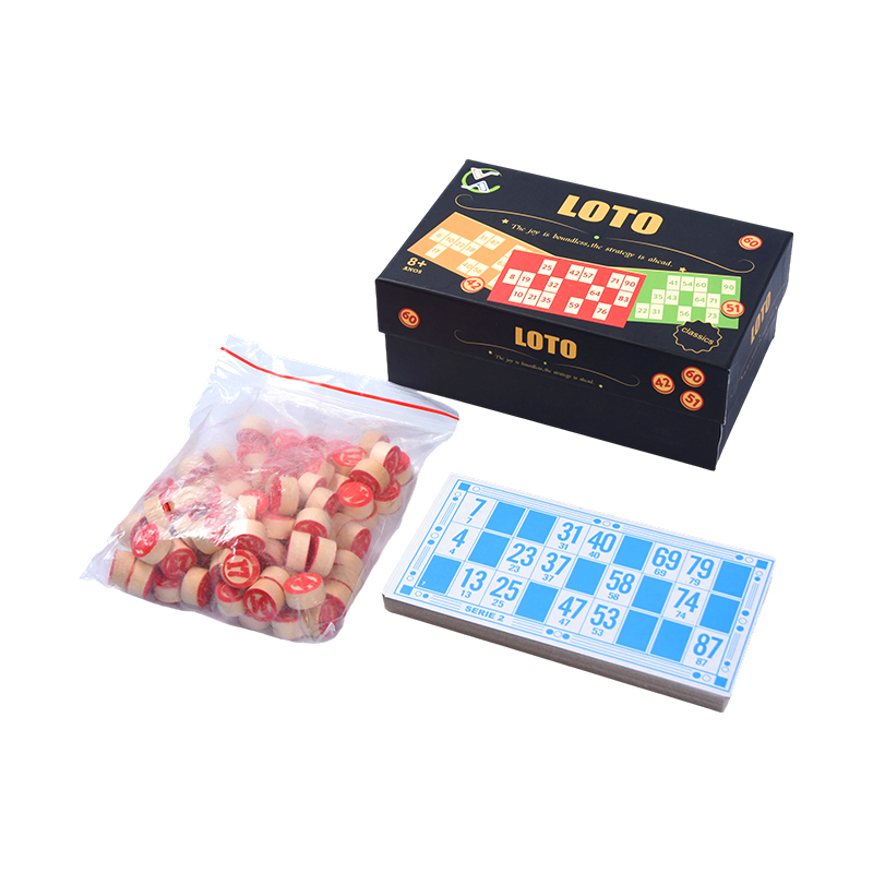 Ensemble de jeu LOTO (style bingo) – Complet avec jetons, cartes et boîte de rangement